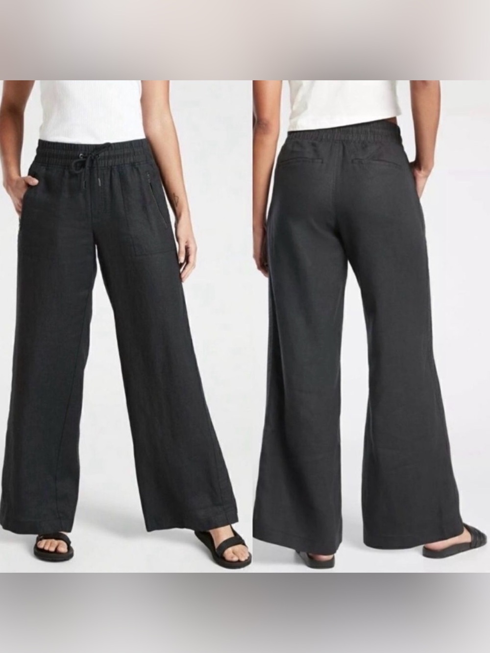 Athleta Cabo Linen Wide Leg Pant Women’s Size 12
